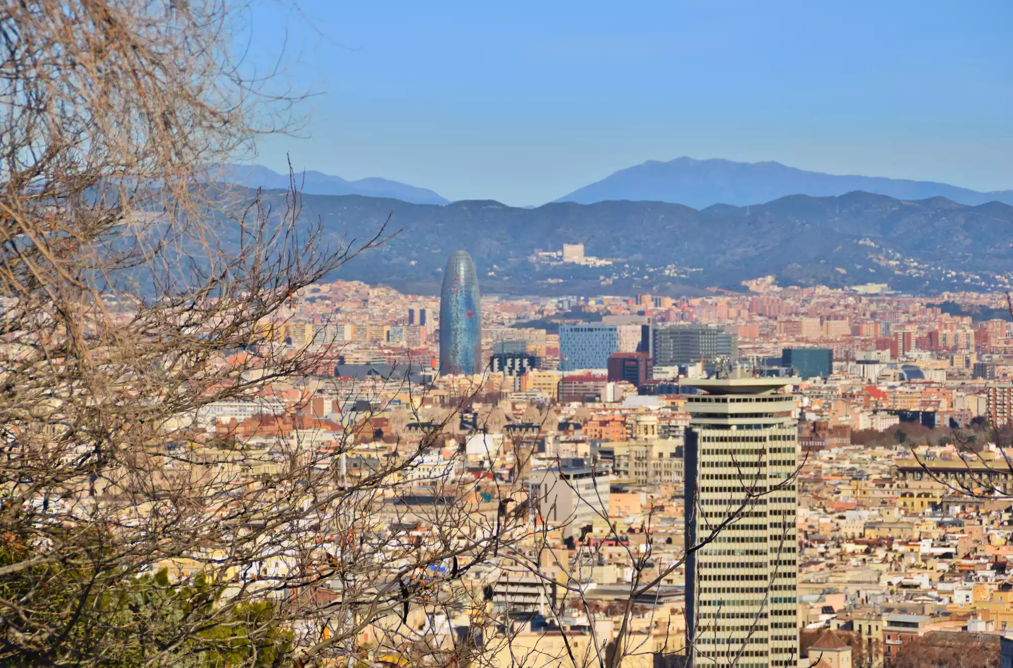 Vista della città di Barcellona dalla collina di Montjuïc