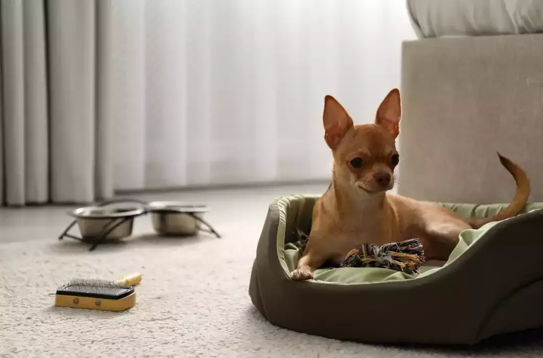 Cane in una camera Pet Friendly con spazio dedicato