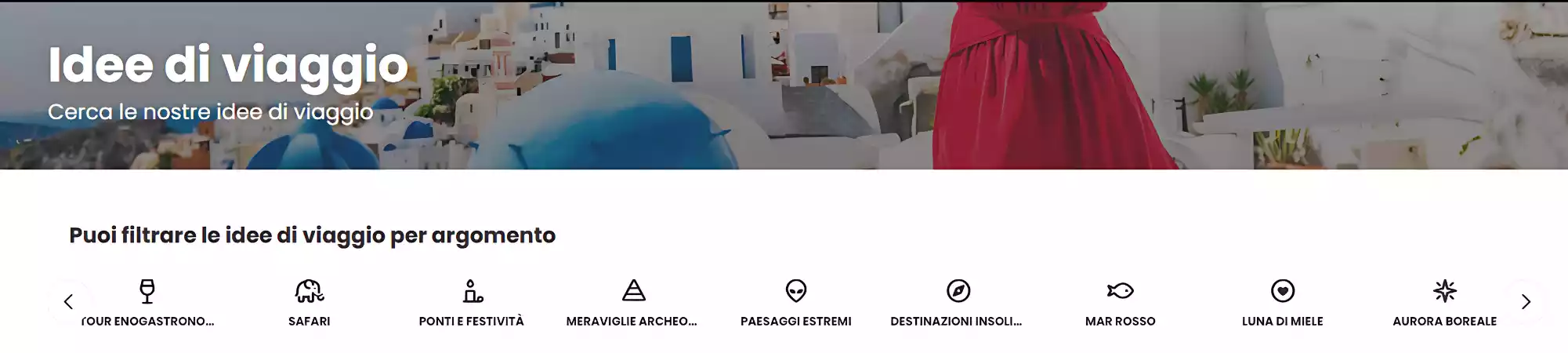Esempi di idee di viaggio su misura nel portale GB World elaborate da travel designers esperti